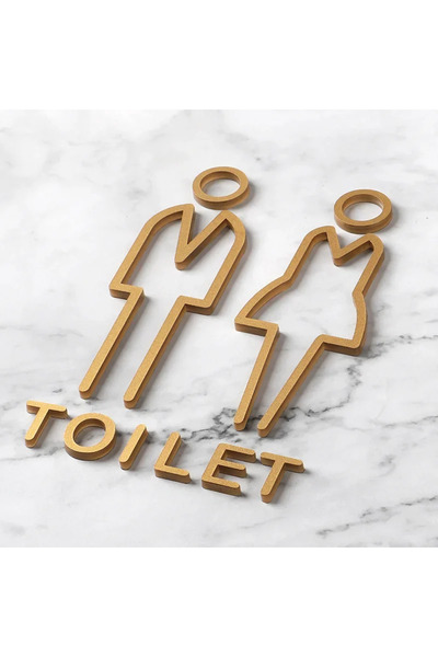 Choice لوحة حمام ثلاثية الأبعاد من الأكريليك الأسود والذهبي، مقاس 18×11 سم، ر...