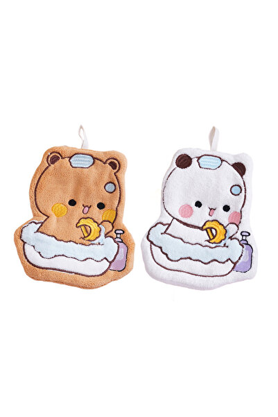 Choice منشفة يد بوبو دودو بتصميم كرتوني لطيف، طبقتان، سميكة، ماصة، مصنوعة من الصوف المرجاني، منشفة معلقة