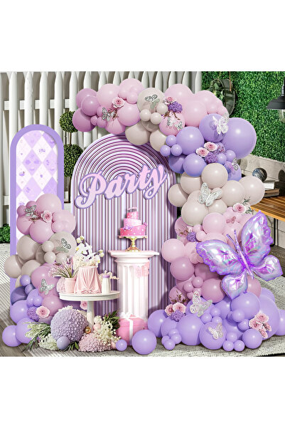 Choice مجموعة أخرى كما في الصورة، 106 قطعة من بالونات على شكل قوس بتصميم فراش...