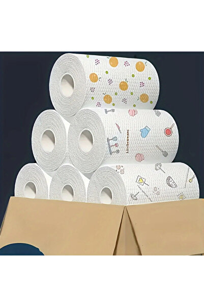Choice 50pcs Random Wholesale Lazy Rag Disposable - 1 Roll Absorbent Thickened Kitchen Paper, Dry & Wet Dua