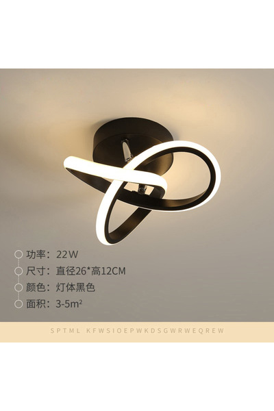 Choice مصباح سقف LED عصري من الألومنيوم الأسود باللون الأبيض البارد، مناسب لغرفة المعيشة، غرفة الطعام، الشرفة، الدرج، الممر B