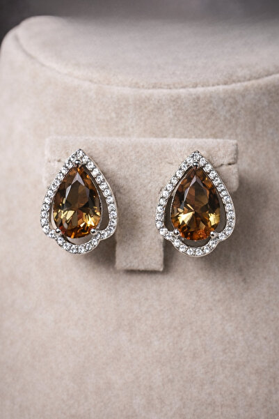 OSMANLI GÜMÜŞ Kadın Gümüş Küpe - Damla Kesim Zultanit Taşlı Gümüş Küpe