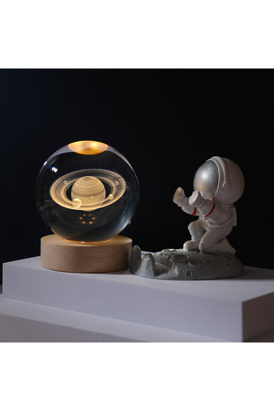 Choice كرة كريستالية ثلاثية الأبعاد على شكل كوكب زحل، مقاس 6 سم أو 8 سم، زينة...
