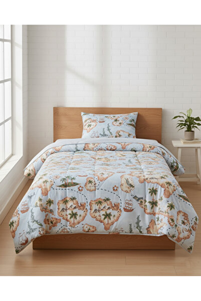 REDTAG طقم لحاف مطبوع صورة كنز أزرق (مقاس مزدوج)