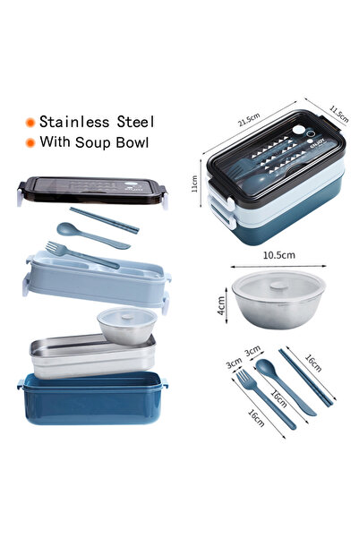 Choice 1000ml 3 3 01 Stainless Steel Lunch Box Bento Double Layer Box Student Office Worker Food Container