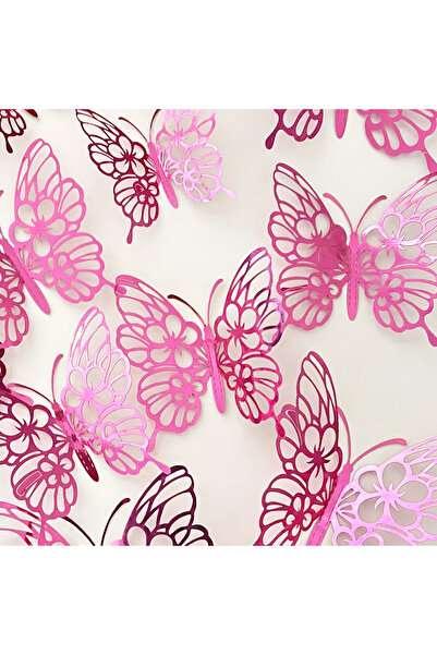 Choice 12 قطعة من ملصقات الحائط ثلاثية الأبعاد على شكل فراشات مجوفة باللون ال...