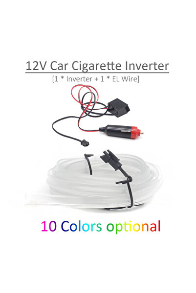 Choice محول طاقة للسيارة بطول 2 متر، 12 فولت، سلك إضاءة LED نيون بطول 1 متر، ...
