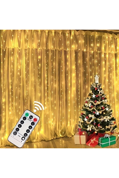 Choice سلسلة إضاءة ستارة USB بيضاء دافئة، 3 × 1 متر، 100 مصباح LED، زينة جدارية للحفلات وأعياد الميلاد، زينة زفاف خيالية