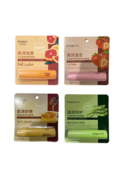 Images 4 lip balm tablets (Aloe Vera & Strawberry & Honey & Grapefruit)