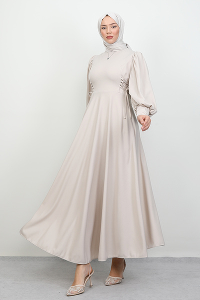 Lamia Giyim İp Kuşaklı Elbise Taş