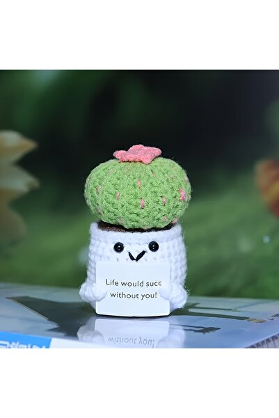 Choice cactus 1 handmade sunflower and succulent plant decoration - Cactus with positive energy card, home