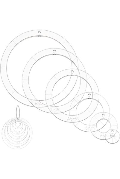 Choice AECH06-14694 6 Pcs Circle Quilting Acrylic Template 1/2/3/4/5/6 inch Diameter Quilting Templates wit