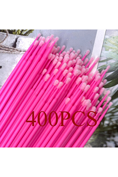 Choice6 ٤٠٠ قطعة من فرشاة دقيقة وردية اللون للاستخدام مرة واحدة لإزالة الرموش، فرشاة دقيقة لوضع الماسكارا