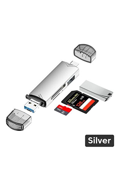 Choice Silver Multifunction 6 In 1 Usb 3.0 Card Reader U Disk Type C/Micro Usb/Tf/Sd Flash Drive Memory Car