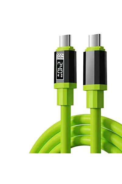 Choice كابل USB من النوع C إلى النوع C بطول 1.5 متر، أخضر اللون، يدعم الشحن ا...