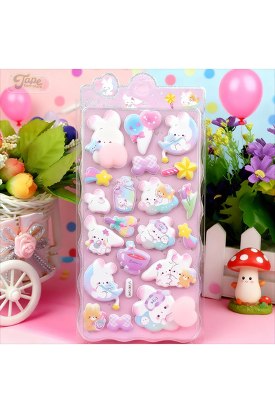 Choice ملصق أرنب آيس كريم لطيف ثلاثي الأبعاد، منتفخ وناعم، لتخفيف التوتر، منا...