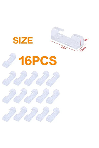 Choice مجموعة كبيرة شفافة من 16/20/48/60 قطعة من مشابك تنظيم الكابلات لإدارة ...
