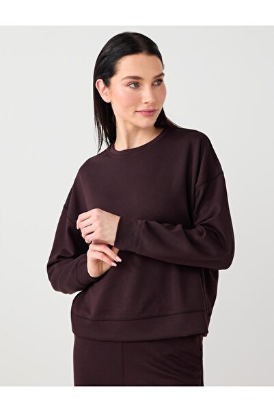 Jimmy Key Bitter Brown Long Sleeve Crew Neck Modal Knitted Sweatshirt