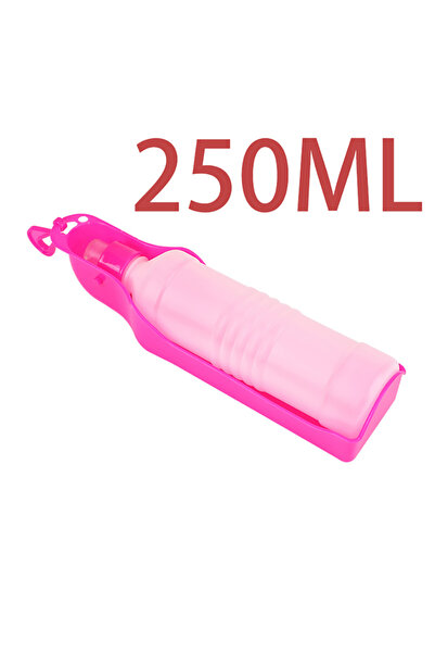 Choice pink 250ml Pet Dog Water Bottle Plastic Portable Outdoor Travel Drinking Water Feeding Bowl Foldable
