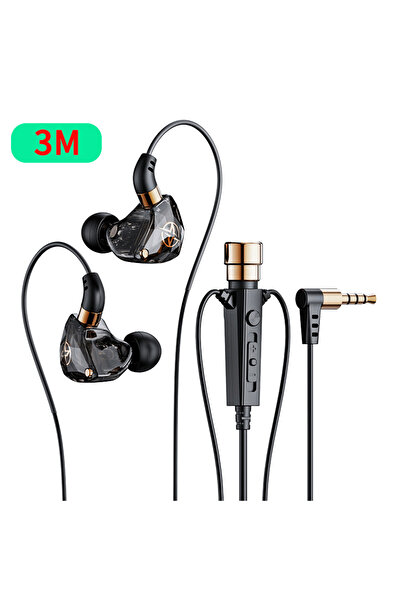Choice 3 meters Black Karaoke HiFi Wired Headphones With Mic Singing Living Headset 3.5mm AUX Heavy Bass No