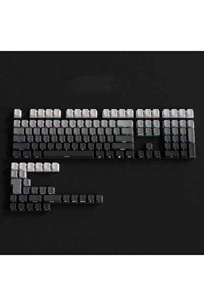 Choice Polar Day OEM Profile Gradient Black Gray Shine Through Keycaps PBT Double Shot Side Printed Keycap