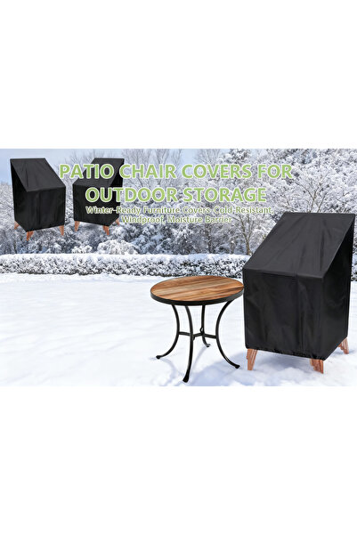Choice أغطية كراسي خارجية سوداء مقاومة للماء، مقاس 65×65×120×80 سم، قابلة للت...