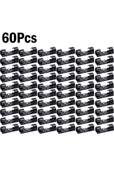Choice 60X-مشابك كابلات لاصقة سوداء حامل أسلاك للحائط ملصقات ذاتية اللصق شفاف...