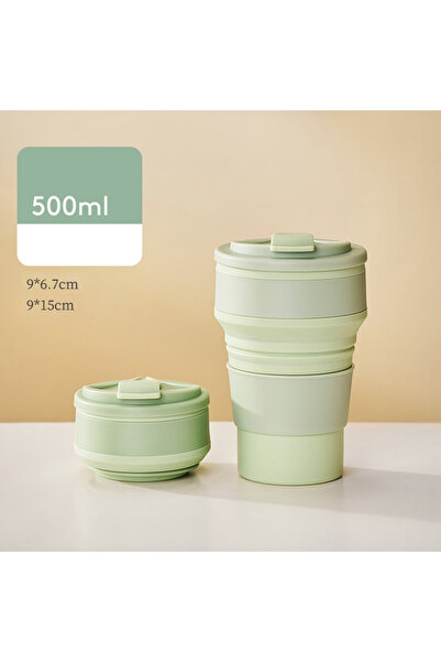 Choice Green 500ML GIANXI Reusable Silicone Folding Cup Portable Telescopic Coffee Cups Outdoor Camping Tra