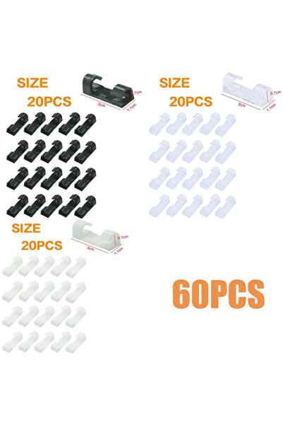 Choice مجموعة صغيرة من 60 قطعة (16/20/48/60 قطعة) لتنظيم الكابلات، وإدارة أسل...