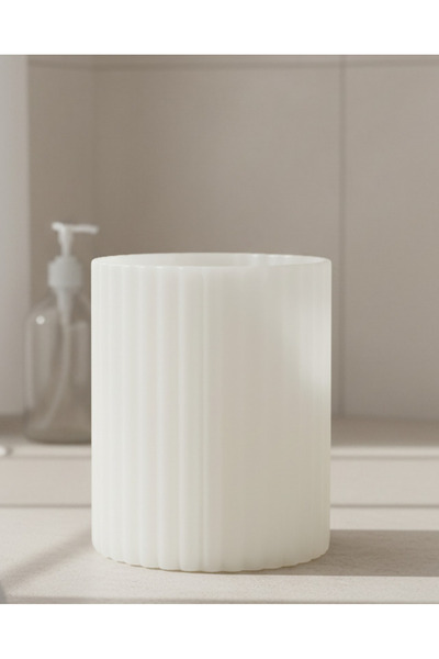 REDTAG White Pearl Ribbed Waste Bin