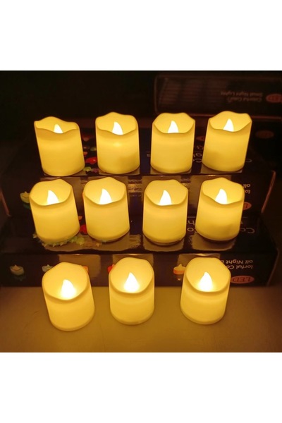 Choice عبوة من 12 شمعة إلكترونية LED بيضاء دافئة 6/96 قطعة بدون لهب، شموع شاي...