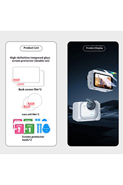 Choice مجموعة من قطعتين من الزجاج المقوى لحماية شاشة كاميرا Insta360 GO Ultra...