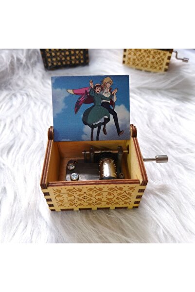 Choice 03 Wooden Carved Music Box Howl's Moving Castle Home Decoration Vintage Music Box Christmas Birthday