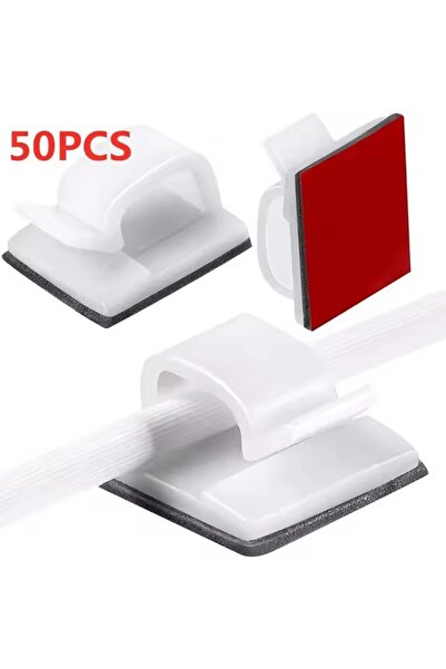 Choice 50 قطعة - أبيض، 10/20/50 قطعة، مشابك تنظيم الكابلات، حامل لف الأسلاك، ...