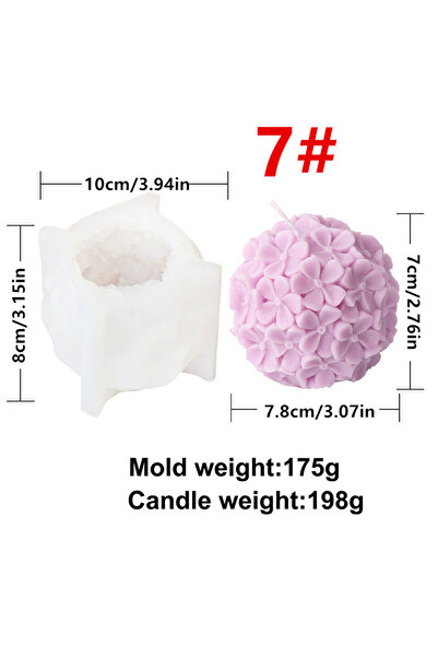 Choice7 قالب كرة زهور ثلاثي الأبعاد من سلسلة كرات زهور الورد والزنبق، مصنوع م...