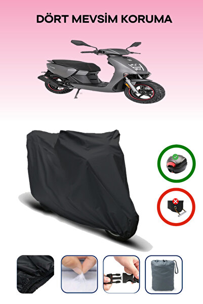 Breen Black Rear Bag Compatible Mondial 50 Tab Compatible Motorcycle Canvas M...