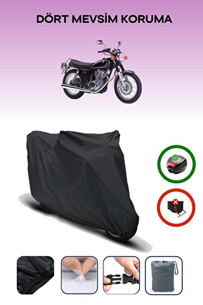 Breen حقيبة خلفية سوداء متوافقة مع غطاء محرك الدراجة النارية المتوافق مع Yamaha SR125