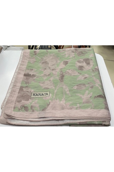 Karaca Çiçek desen doğal elyaf pamuk şal