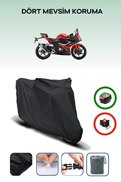 Breen Black Rear Bag Compatible Rks Srk125-R Compatible Motorcycle Canvas Mot...