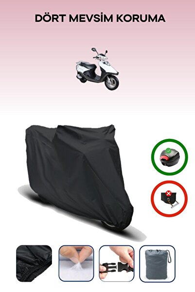 Breen Black Rear Bag Compatible Kuba Rocca 100 Max Compatible Motorcycle Tarp...