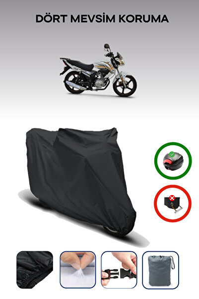 Breen Black Rear Bag Compatible Kuba Ravan 139 Compatible Motorcycle Tarpauli...