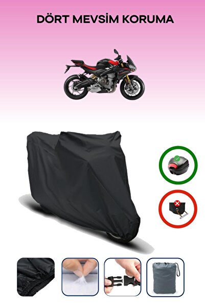 Breen Black Rear Bag Compatible Aprilia Tuono 660 Factory Compatible Motorcycle Canvas Motor Cover
