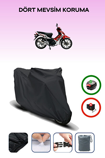 Breen Black Rear Bag Compatible Mondial 125 Sfs Compatible Motorcycle Tarpaul...