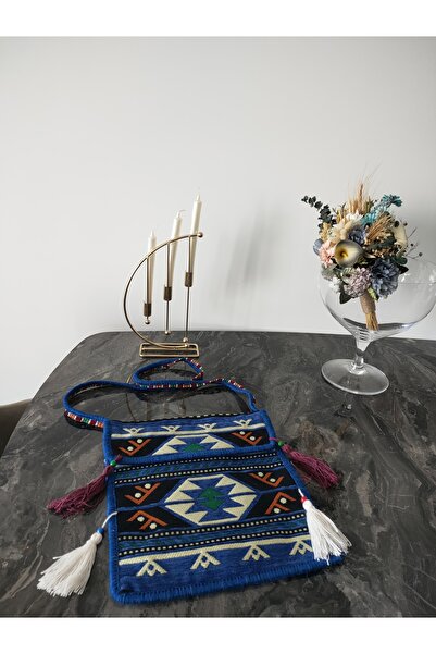 Antik Çeyiz Kilim Desen Dokuma Heybe Çanta