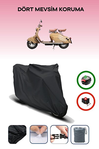 Breen Black Rear Bag Compatible Lambretta Innocenti Compatible Motorcycle Can...