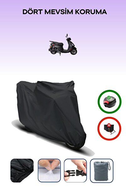 Breen Black Rear Bag Compatible Falcon Style 50 Compatible Motorcycle Tarpaul...