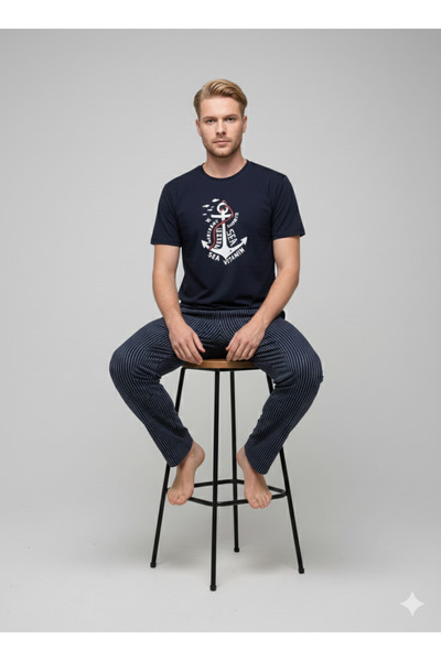 Ayans Pijama Striped Single Jersey Men's (Summer) Pajama Set