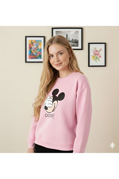 BW Bravely Wear Μίκυ Ωπς! Φούτερ με στάμπα Unisex με λαιμόκοψη ποδηλάτου