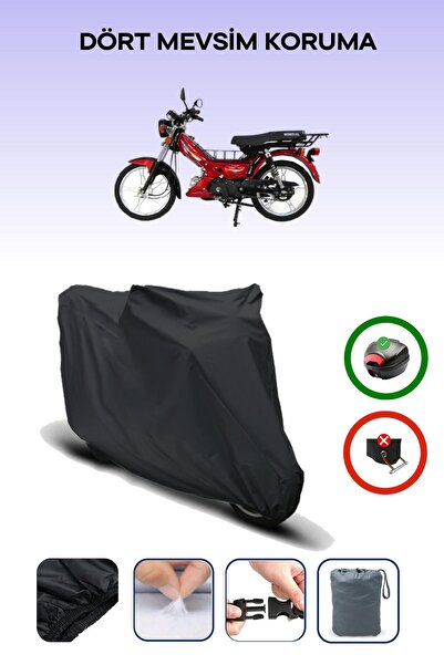 Breen Black Rear Bag Compatible Mondial 100 Hyena Compatible Motorcycle Tarpaulin Motor Cover