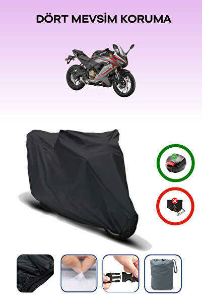 Breen Black Rear Bag Compatible Rks Srk250 Rr Compatible Motorcycle Canvas Motor Cover